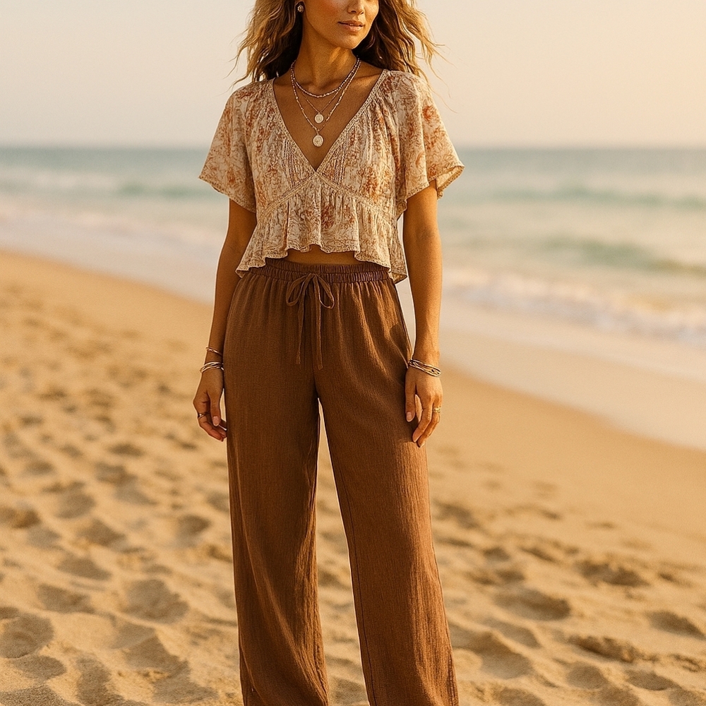 Billabong Women's Brown Boho Style Pant